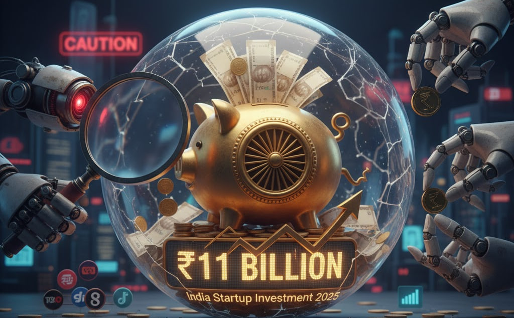 سرمایه‌گذاری استارتاپی هند در ۲۰۲۵ به ۱۱ میلیارد دلار رسید؛ اما سرمایه‌گذارها سخت‌گیرتر از همیشه شدند!